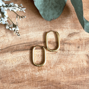 Créoles - Dorées ovales 21x15mm