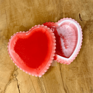 Boîte cœur  - Rouge et blanc