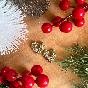 Pampilles petits cœurs  - Paillettes dorées