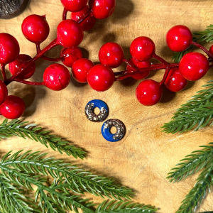Pampilles mini donuts - Bleu et paillettes dorées