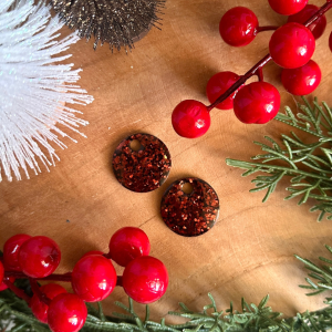 Pampilles grands ronds - Paillettes marrons