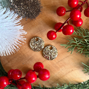 Pampilles grands ronds - Paillettes dorées