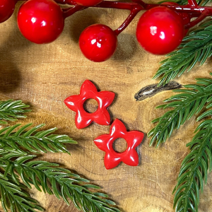 Pampilles petites fleurs de tiaré - Rouge intense