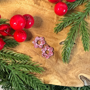 Pampilles mini fleurs 6 pétales - Paillettes roses