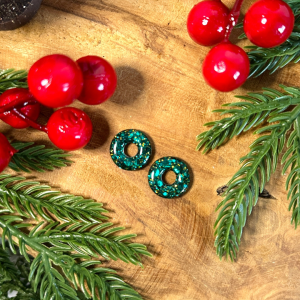 Pampilles mini donuts - Paillettes vertes et dorées