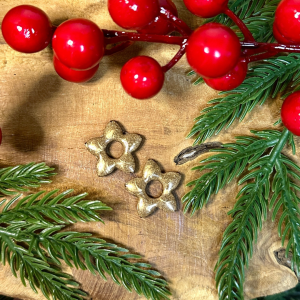Pampilles petites fleurs de tiaré - Marron clair métallique