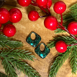 Pampilles petits losanges - Paillettes vertes et dorées