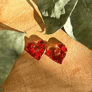 Pampilles petits cœurs  - Paillettes cœurs rouge