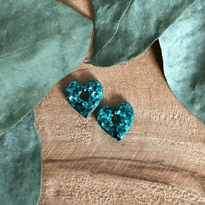 Mini cœurs  - Paillettes bleues