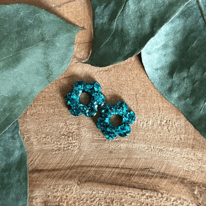 Pampilles mini fleurs 6 pétales - Paillettes bleues