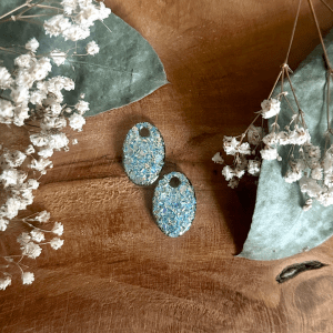 Pampilles ovales - Paillettes holographiques bleu