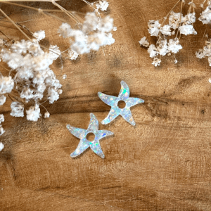 Pampilles Etoiles de mer - Paillettes holographiques vert d'eau