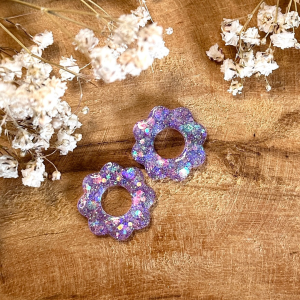 Pampilles petites pâquerettes - Paillettes holographiques violette