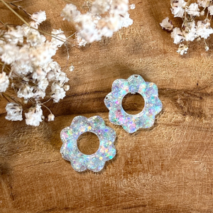 Pampilles petites pâquerettes - Paillettes holographiques vert d'eau