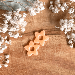 Pampilles fleurs de tiaré 20mm - Orange fluo