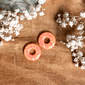 Pampilles donuts 20mm - Paillettes orange