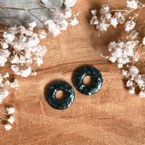 Pampilles donuts 20mm - Paillettes kaki