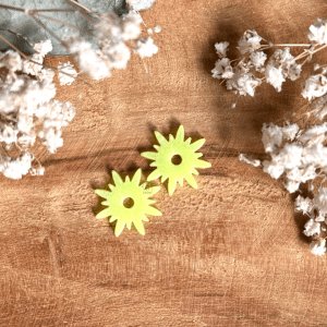 Pampilles soleils 20mm - Jaune fluo
