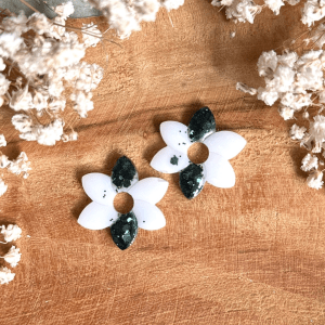 Pampilles Floréa - Blanc et paillettes kaki