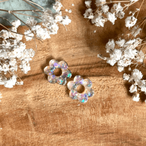 Pampilles mini fleurs 6 pétales - Paillettes holographiques