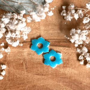 Pampilles Lya - Bleu nacré et blanc