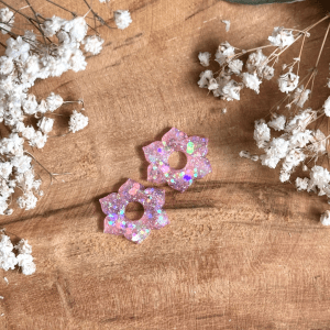 Pampilles Lya 20mm - Paillettes holographiques rose