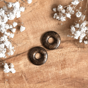 Pampilles donuts 20mm - Marron nacré
