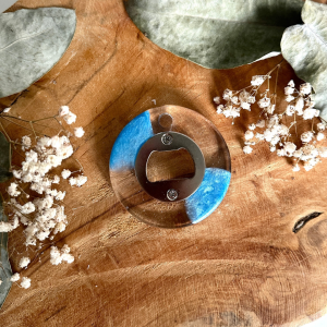 Décapsuleur rond - Transparent et bleu