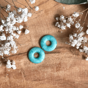 Pampilles donuts 20mm - Vert sauge