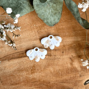 Pampilles Eloria - Blanc, doré et perles