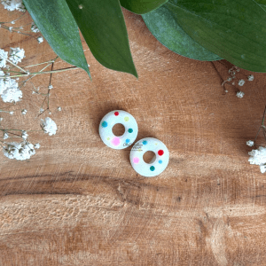 Pampilles donuts - Blanc et pois multicolores