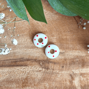 Pampilles donuts - Blanc et pois rouges