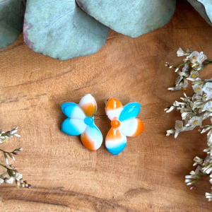Alma 30x20mm - Blanc, bleu et orange