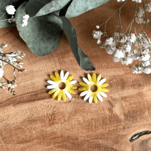 Marguerite 25mm - Jaune et blanc