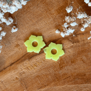 Pampilles Lya 20mm - Jaune fluo et paillettes