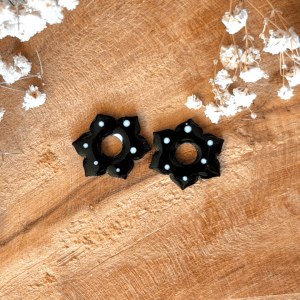 Pampilles Lya 20mm - Noir et pois blancs