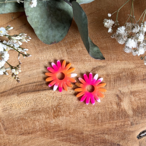 Marguerite 25mm - Orange, rose et blanc