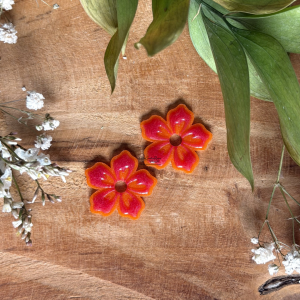 Pampilles Tropique 25mm - Orange et fuchsia