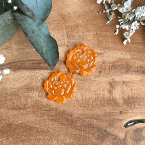Pivoine 25mm - Orange et transparent