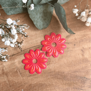 Camélia 35mm - Rose fluo et orange