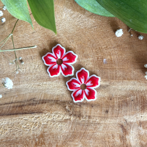 Pampilles Tropique 20mm - Rouge et blanc