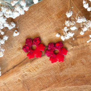 Pampilles hibiscus  - Rouge et paillettes