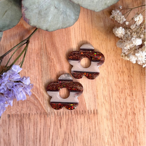 Rayures 25mm - Marron, paillettes et beige