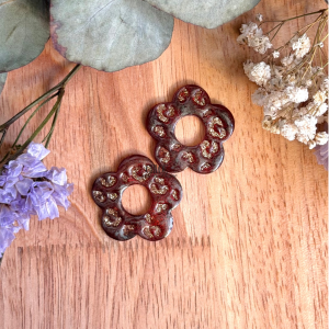 Léopard 30mm - Marron irisé et paillettes dorées