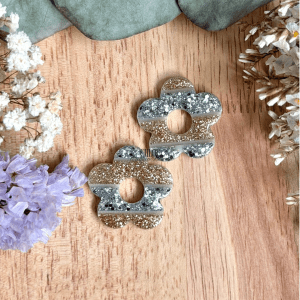 Rayures 25mm - Paillettes dorées et argentés, crème