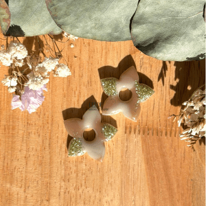 Tiarés 25mm - Marron, crème et paillettes dorées