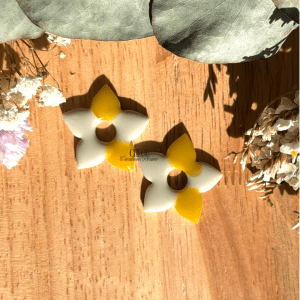 Tiarés 25mm - Crème et jaune moutarde