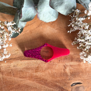 Bague de lecture n°3 - Rose et paillettes