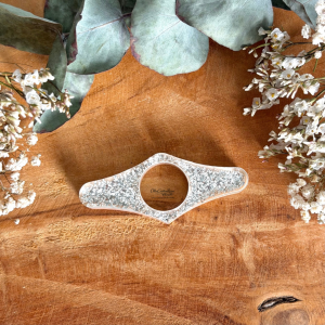 Bague de lecture n°3 - Beige et paillettes argentées