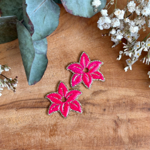 Lotus 30mm - Rose et paillettes dorées